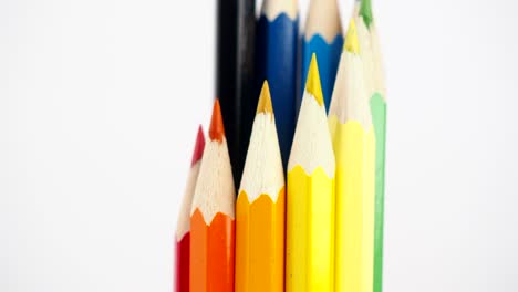 colorful wooden pens turn in a circle