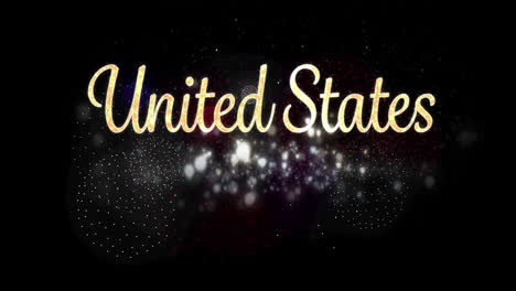 animación de las estrellas unidas de américa texto sobre la bandera de los estados unidos de américa