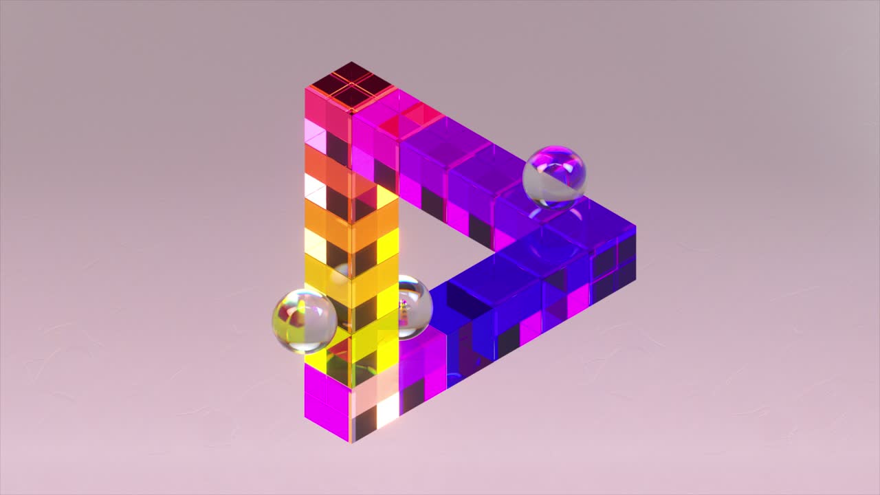 다채로운 불가능한 삼각형 3d 모델