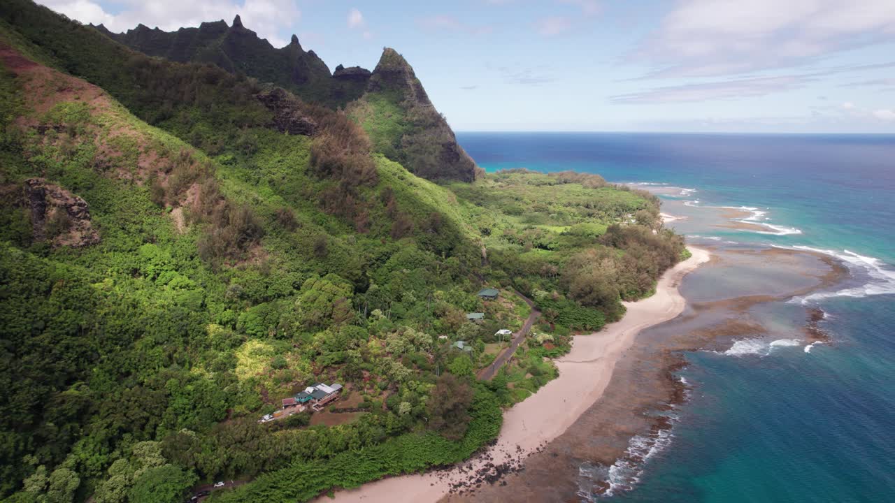 Kauai Hawaii Ha'ena beach drone footage