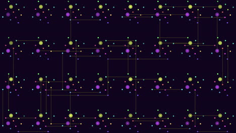 pattern of colorful dots on black background