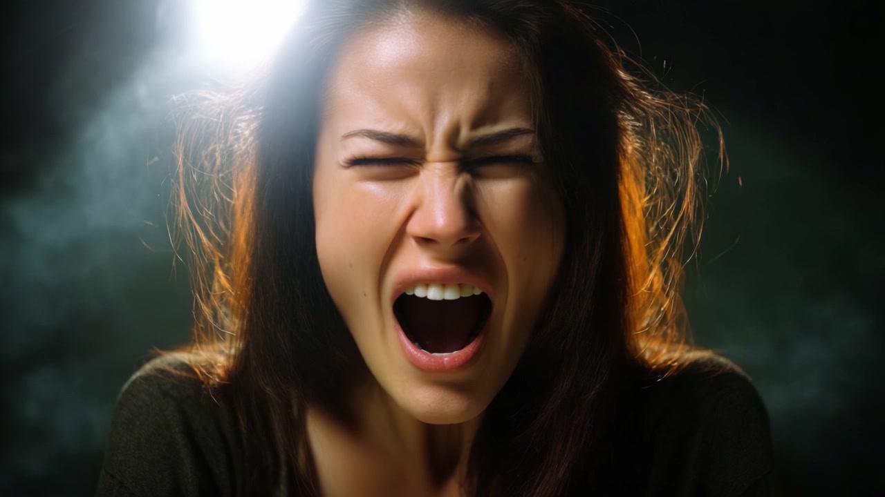 Emotional Expression: A Portrait of Distress and Inner Turmoil Captured in Two Frames Illustrating the Journey from Anguish to Despair