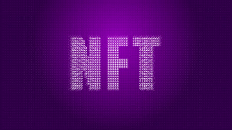 animation of nft over violet background with dots