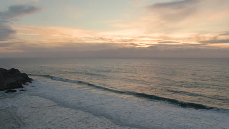 Pacific-Ocean-Waves-Crashing-Into-Northern-California-Cliffs-During-Sunset