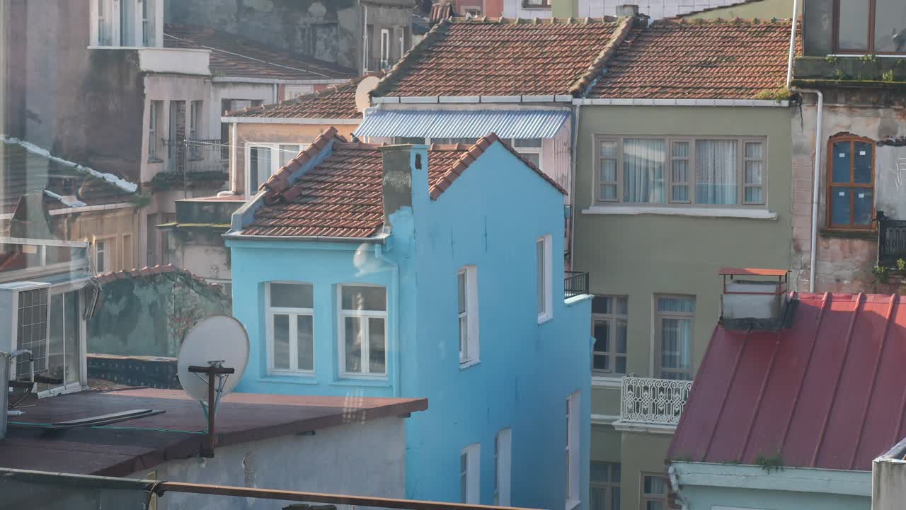 Colorful Old Buildings in a Dense Urban Cityscape