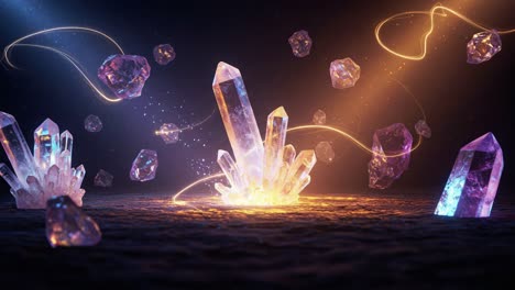 A Magical Display of Shimmering Crystals Illuminated by Ethereal Light, Creating a Stunning Visual Experience of Radiance and Natural Beauty in Enchanting Surroundings
