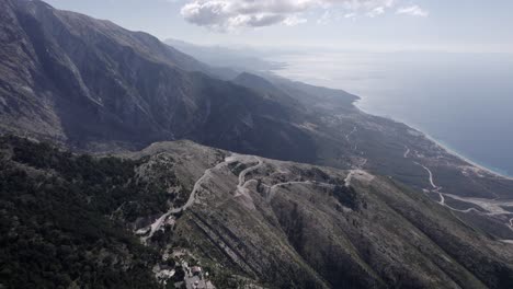 drone-video-over-the-Llogara-mountain-pass-on-SH8,-Albania