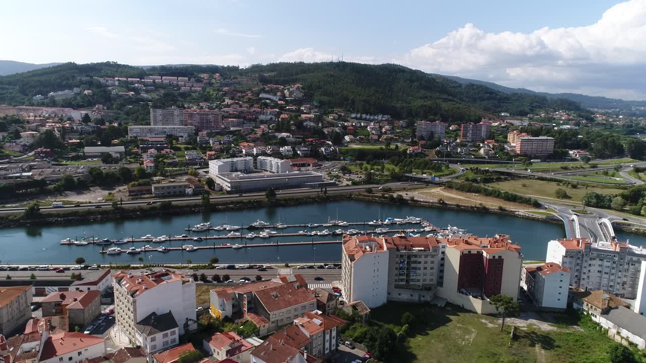 Pontevedra City Galicia Spain Aerial View