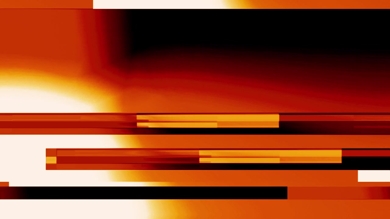 Efecto de glitch digital abstracto con rayas de luz rojas y naranjas