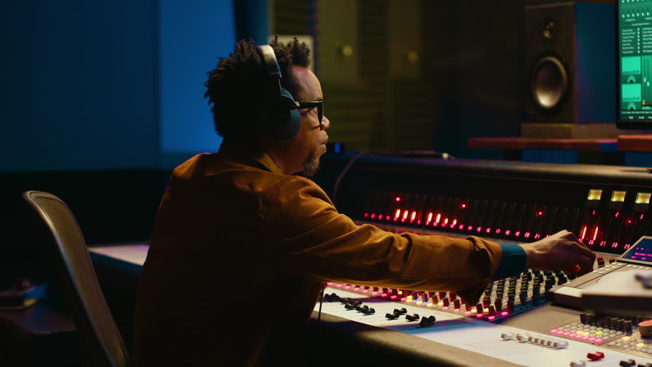 diseño de sonido de nivelamiento de audio en una mesa de control de mezclador