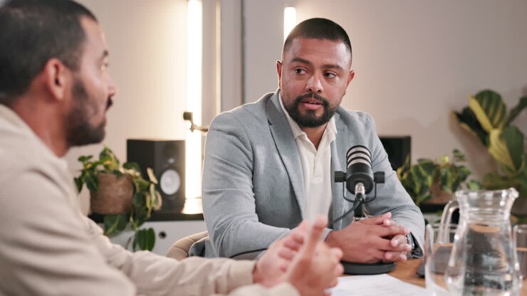 Podcast interview with two men