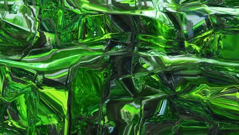 liquid pattern like waves in looped motion. 3d stylish abstract green bg of wavy surface like brilliant liquid glass with beautiful gradient colors. 4k trendy colorful fluid animation.