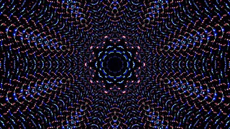 líneas coloridas ondas brillantes forma de flor fondo caleidoscopio resumen
