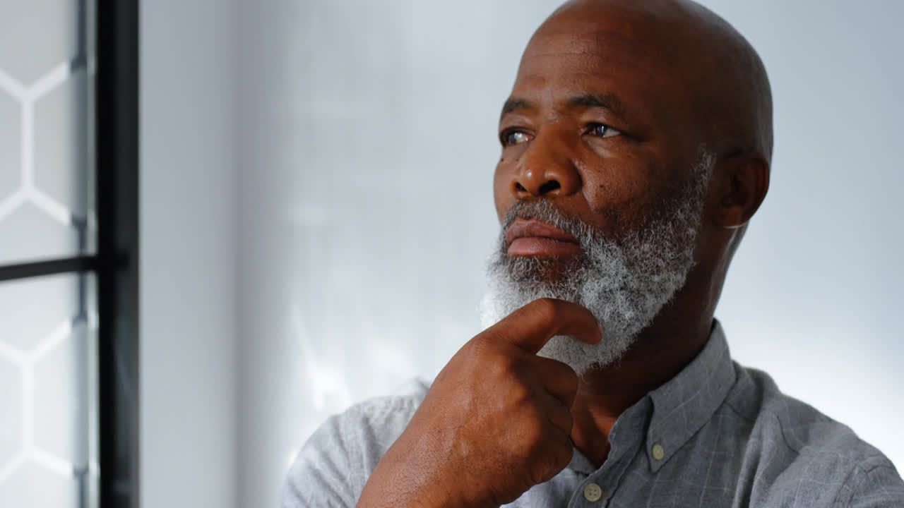 Thoughtful businessman at office 4k