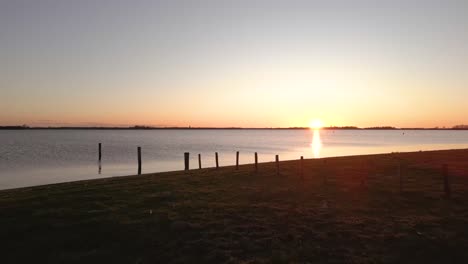 sunset over a calm lake