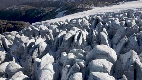 Punto-Aéreo-De-Interés-Rodado-Alrededor-Del-Glaciar-Buerbreen-Dentro-De-Los-Glaciares-Folgefonna