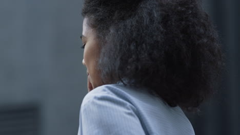 Happy-woman-speaking-cellphone-outdoor-closeup.-Content-manager-on-job-interview