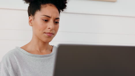 Laptop,-confused-and-thinking-with-a-black-woman