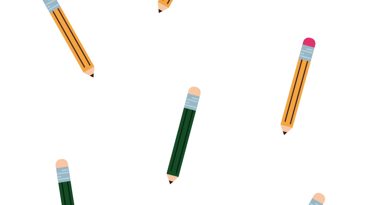 연필 학교 용품 패턴 애니메이션