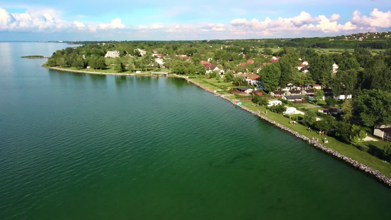 Lake Balaton in Hungary with in summer, Zam&aacute;rdi drone