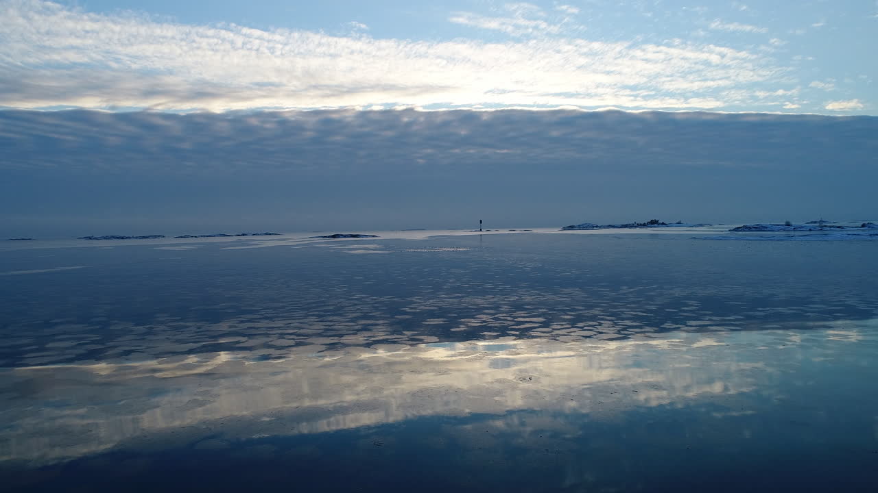 Beautiful winter sea landscape with ice