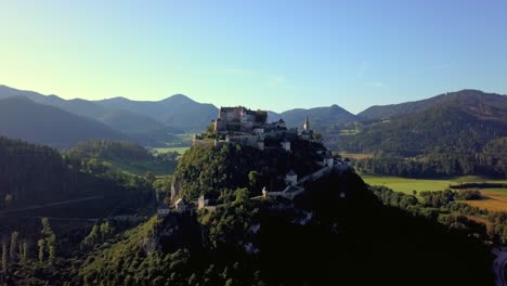 aerial drone footage of hochosterwitz castle