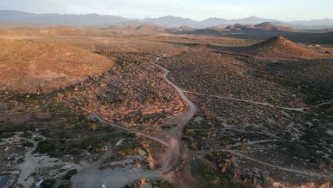 aerial above desert in todos santos baja california sur mexico travel holiday destination