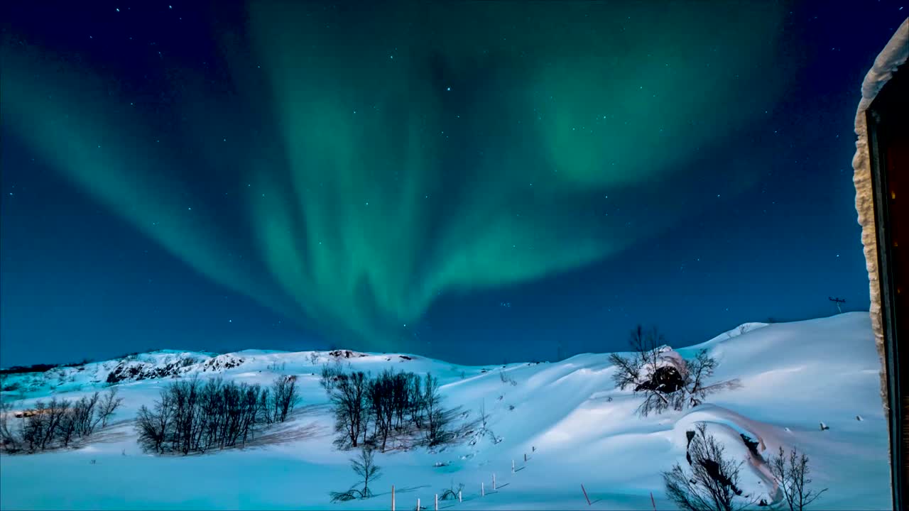Aurora Borealis Moving In The Night Sky At Lapland, Finland. - timelapse