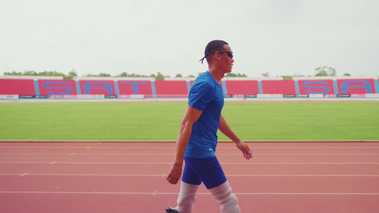 entrenamiento de paraatleta y victoria