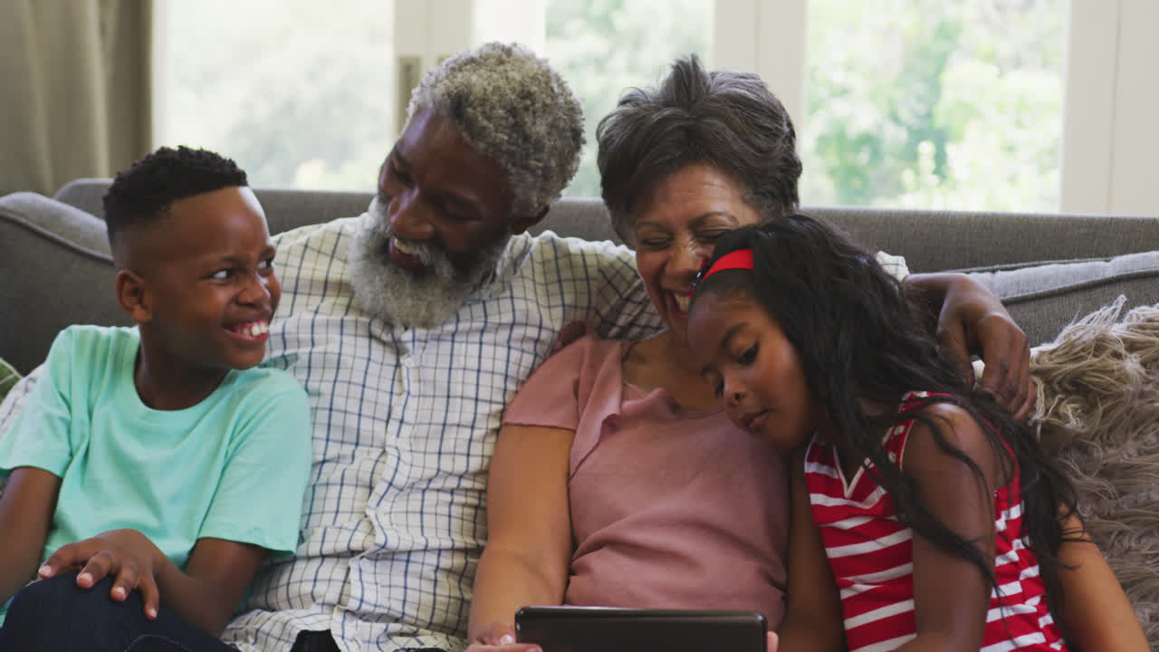Grandparents and grandchildren spending time together
