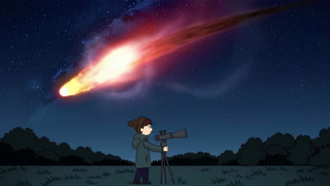 child watching a comet