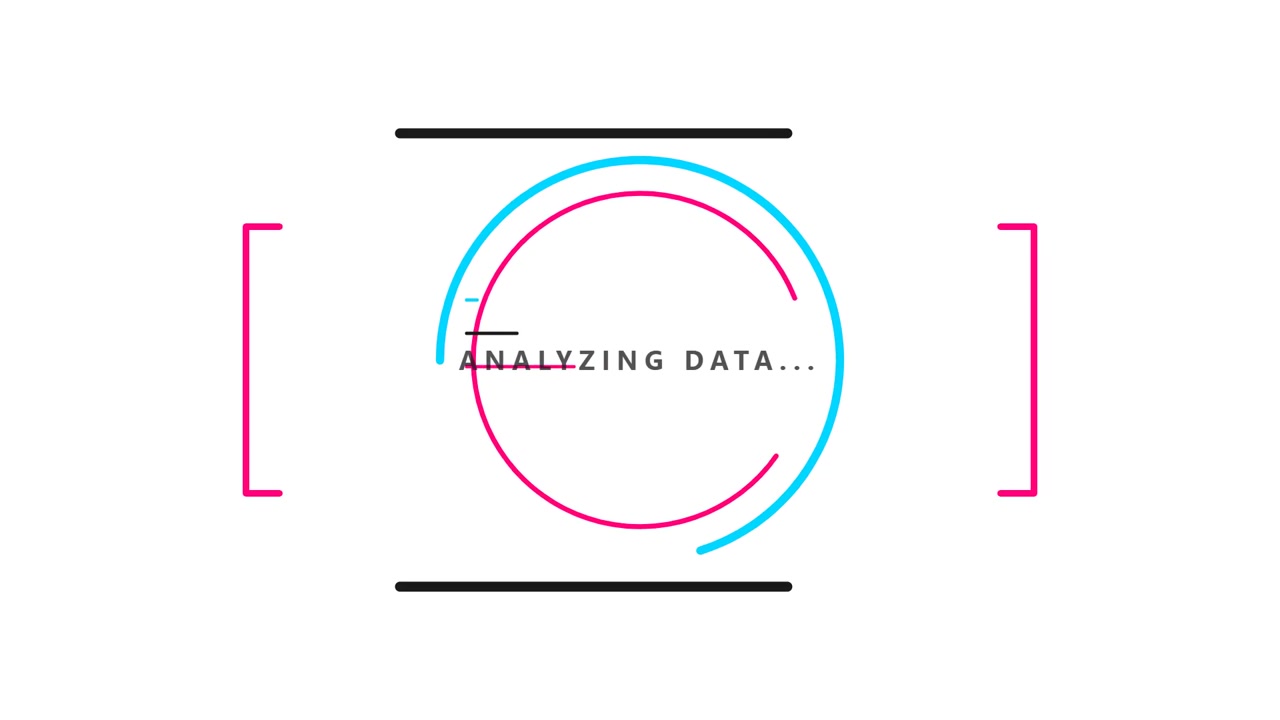 Digital HUD Interface Loading and Analyzing Data Animation