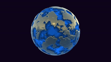 the image features a reflective sphere with a captivating design of blue and white swirls adorning its smooth surface, creating an aesthetic and visually appealing effect
