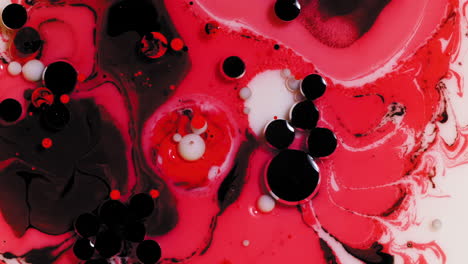 Mezcla-De-Pintura-Acrílica-De-Color-Rojo-Y-Crema,-Fondo-De-Arte-Fluido-Abstracto-Con-Combinación-De-Colores-Del-Día-De-San-Valentín