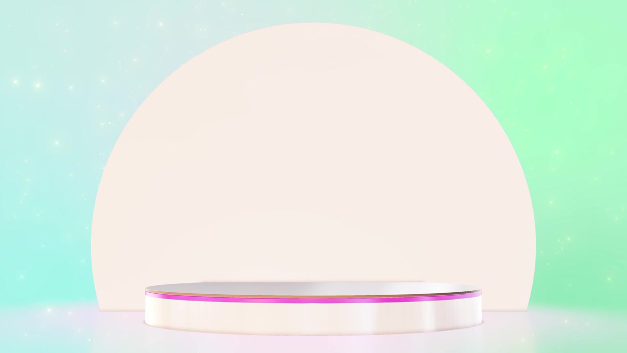 Pastel podium stage background with soft glowing arch round white platform blue purple gradient