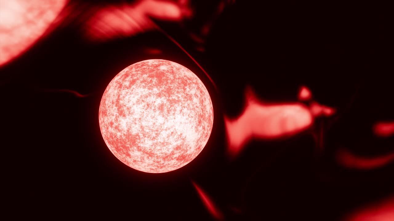 planeta rojo en el espacio