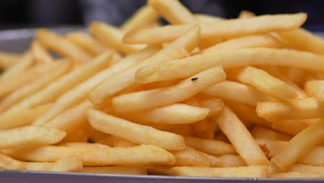 close-up of a pile of golden french fries