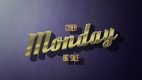 retro cyber monday and big sale text on purple grunge texture in 80s style