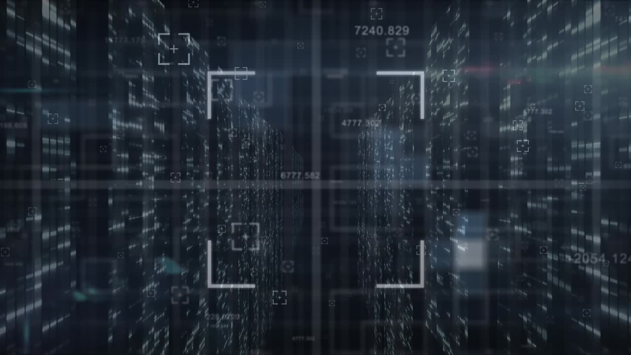 Animation of data processing over server room