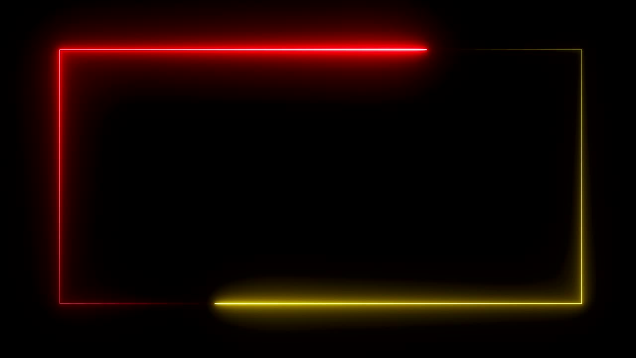 marco rectangular de neón brillante abstracto. diseño de fondo tecnológico con láser. en bucle