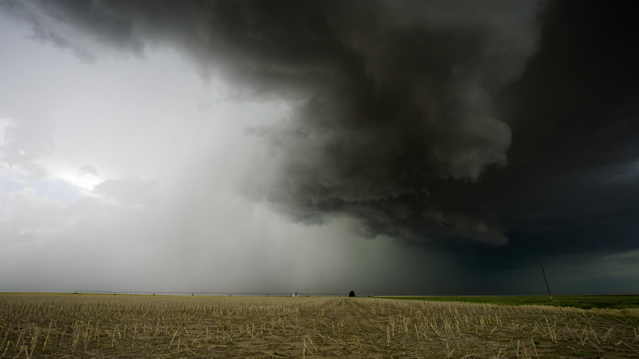Massive Storm Clouds Over Farmland