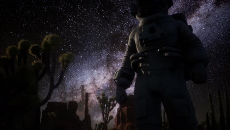 la formación de astronautas y estrellas de la vía láctea en el valle de la muerte