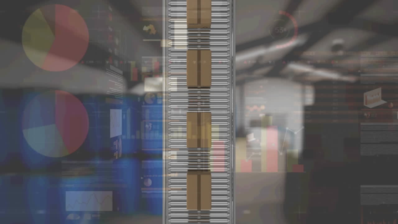 컨베이어 벨트에 있는 여러 배달 상자에 대한 통계 데이터 처리