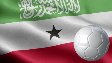 flag of somaliland and soccer ball - somaliland flag high detail - national flag somaliland wave pattern loopable elements - soccer ball and flag