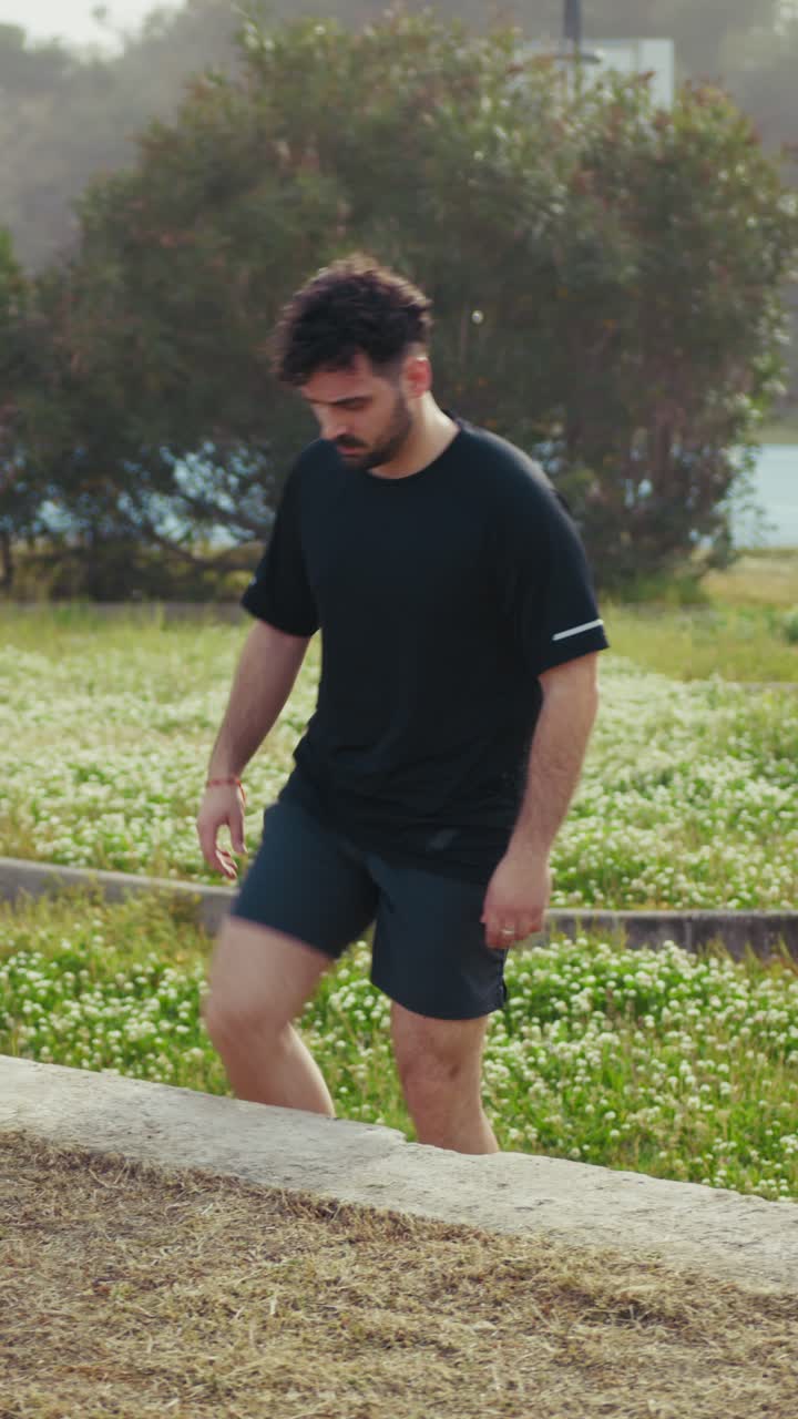 Leg Warm Up Of An Athlete In The Park Under The Sun