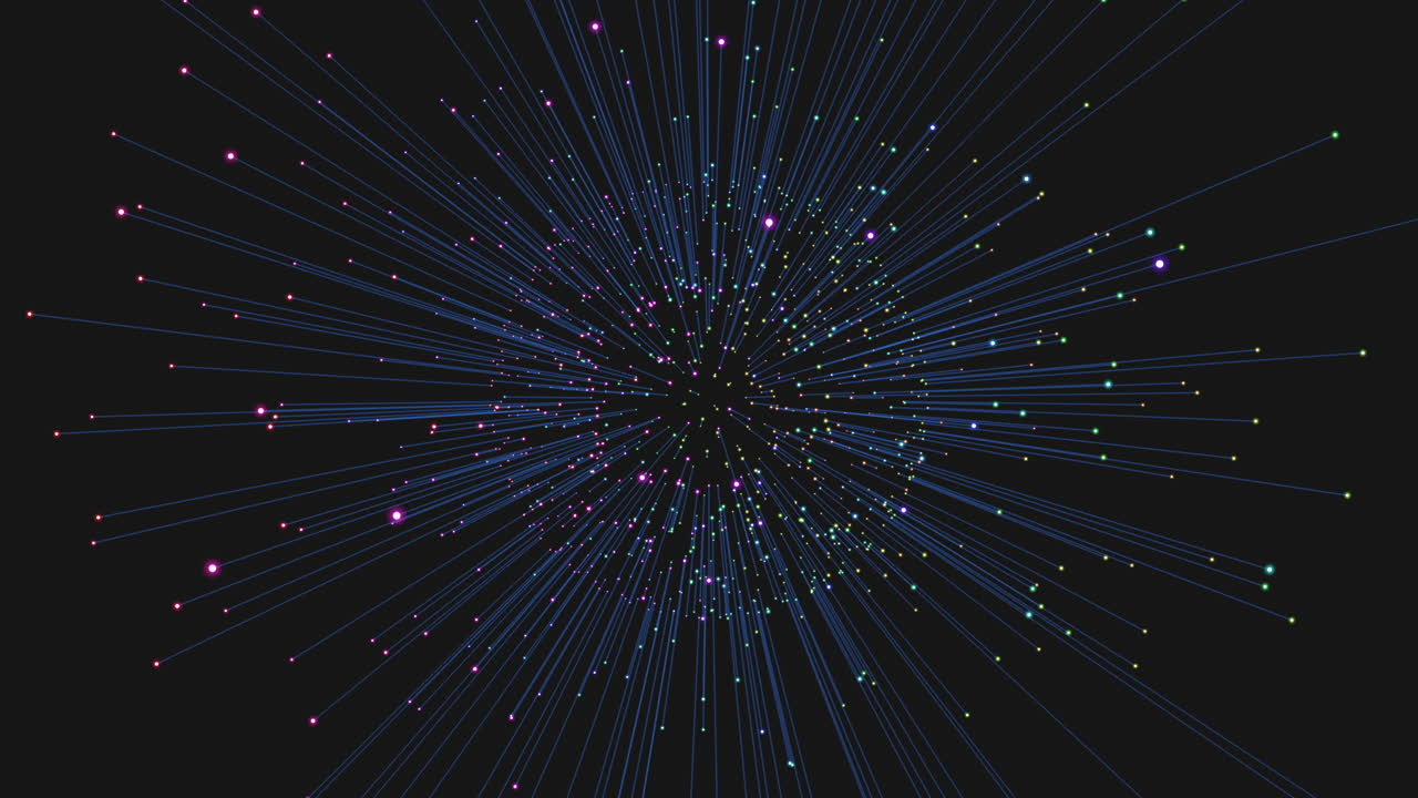 Beam of light shines colorfully from distant source