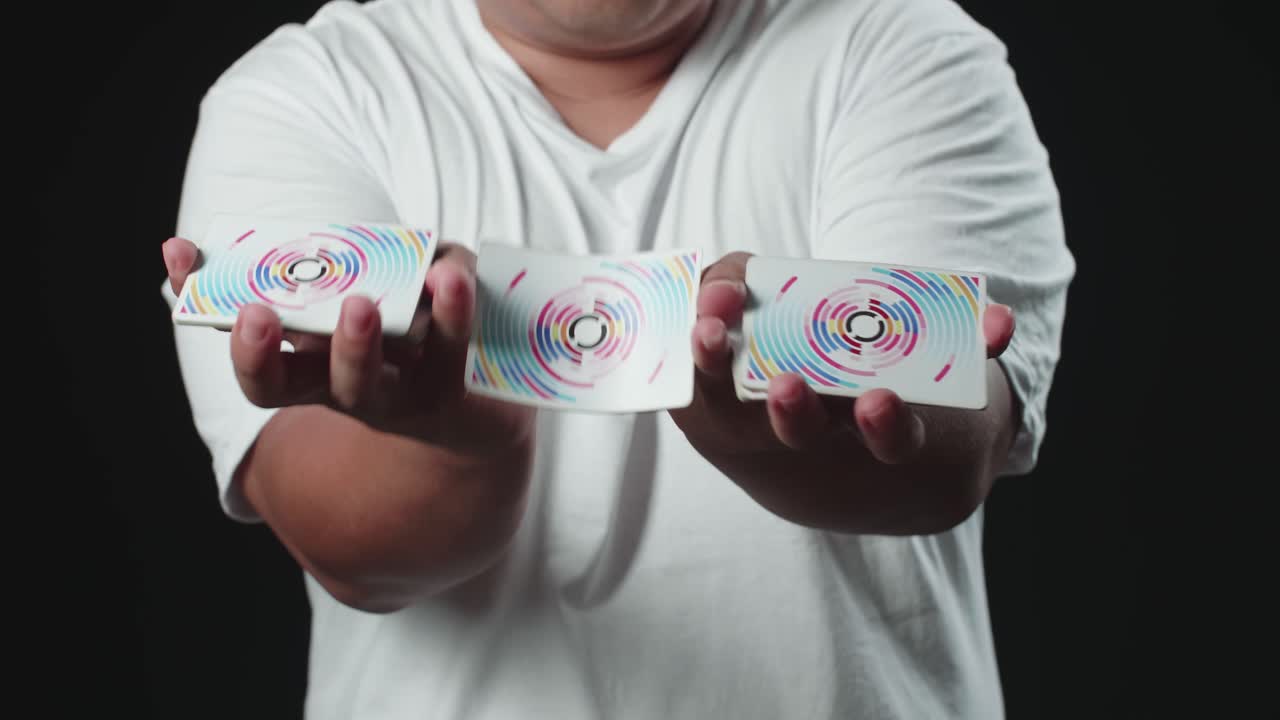 Man Starts Showing His Trick With Cards