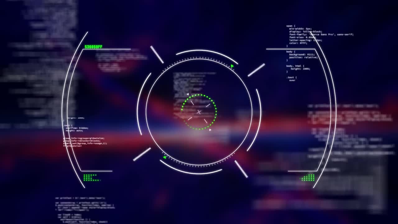 animación del escaneo de alcance con procesamiento de datos sobre formas sobre fondo negro.