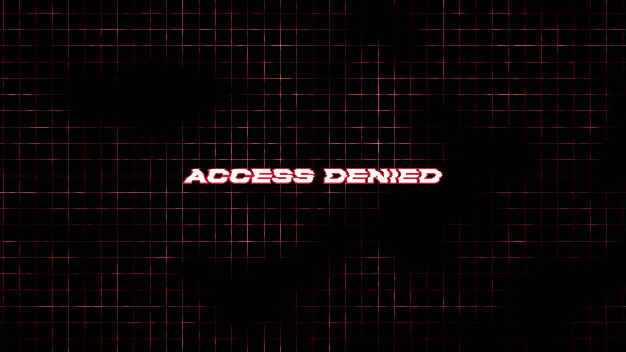 Access Denied Text with Glitch Effect on Digital Grid Background