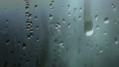 window pane with dripping water